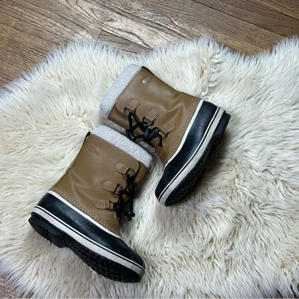 Sorel Women’s Winter Boots Faux Fur Lined Gray Waterproof Size 4 EU